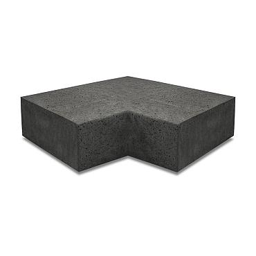 Hoekstuk traptreden 90° buiten 40x20cm Carbon