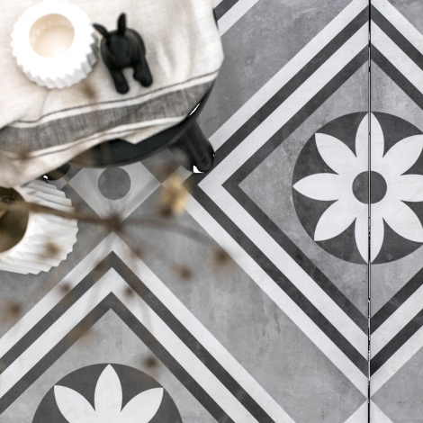 GeoCeramica® Décor 60x60x4 - Concreet Flower Decorate