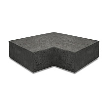 Hoekstuk traptreden 90° buiten 40x20cm Carbon